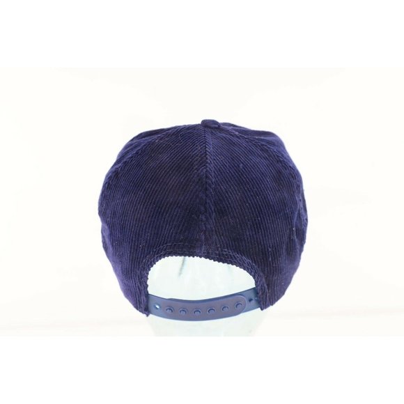 Vintage 90s NFL Dallas Cowboys Football Spell Out Corduroy Snapback Hat Cap Navy - Picture 5 of 8